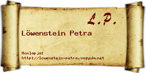 Löwenstein Petra névjegykártya