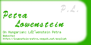 petra lowenstein business card